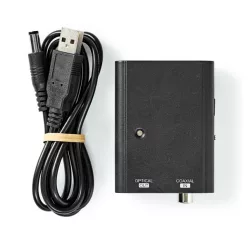   Nedis ACON2505BK digitális audió konverter, digitális koax bemenet,  toslink optikai kimenet