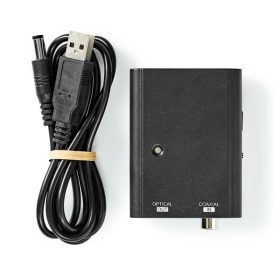   Nedis ACON2505BK digitális audió konverter, digitális koax bemenet,  toslink optikai kimenet