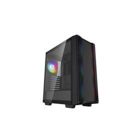   DEEPCOOL Ház ATX CC560 ARGB V2 Tápegység nélkül, Fekete Üvegfalú