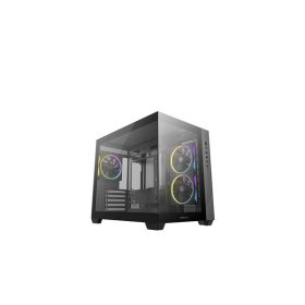   DEEPCOOL Ház Micro ATX CG330 3F, Tápegység nélkül, Fekete, Üvegfalú