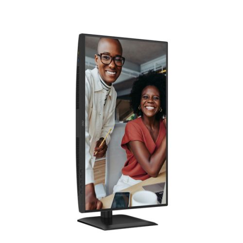 AOC IPS monitor 27" Q27E4U 2560x1440, 16:9, 350cd/m2, 4ms, HDMI/DisplayPort/4xUSB, hangszóró, 120 Hz, áll.mag., pivot