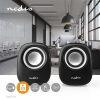 Nedis CSPR10020BK PC hangszóró 2.0, 12 W, 3,5mm sztereo jack, USB-ről táplált, hangerőszabályzó