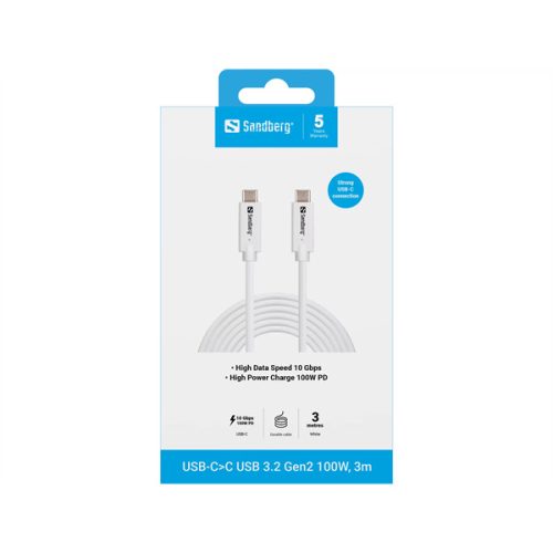 SANDBERG USB-C>C USB 3.2 Gen2 100W, 3m