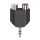 HAMA 205187, FIC ST ADAPTER SZTEREO 3,5MM JACK DUGÓ - 2RCA ALJ