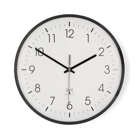   Nedis CLWA6226BK rádióvezérelt óra, 30 cm átmérő,  műanyag, csendes szerkezet