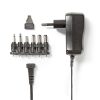 Nedis ACPA006 univerzális AC-DC tápegység, állítható 3V-12V DC 600mA, 6 cserélhető táp dugó, 7,2W