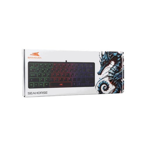 BARACUDA BGK-04141B-US SEAHORSE-B-US vezetékes gamer billentyűzet, angol, 64 gomb