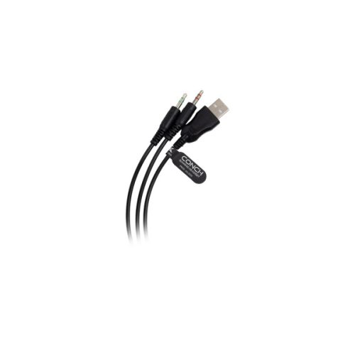 BARACUDA BGH-031B CONCH-B vezetékes gamer fejhallgató mikrofonnal, fekete