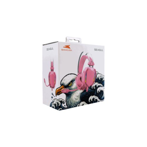 BARACUDA BGH-041P SEAGUL-P gamer fejhallgató mikrofonnal, pink