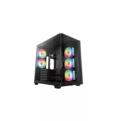   DEEPCOOL Ház ATX CG590U 5F, Tápegység nélkül, fekete, Üvegfalú