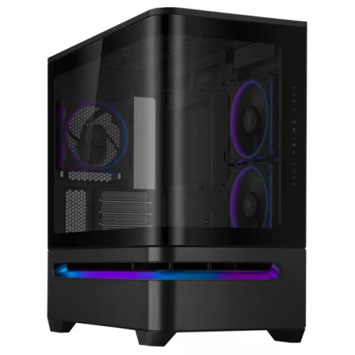 ASUS Ház Prime AP202, Tápegység nélkül, Fekete, Üvegfalú
