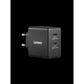 LENOVO AC Adapter - Dual USB-C 65W GaN Charger Black - EU