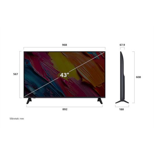 LG 43QNED70A6A 43"/108cm, 4K AI Smart Ultra HD TV, 3840x2160, 3xHDMI/USB/LAN/WIFI/HDR