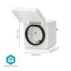 Nedis WIFIPO130FWT kültéri okos konnektor, Wi-Fi, IP44, fogyasztás mérő, 3680 W, földelt érintkező, Android™ / IOS
