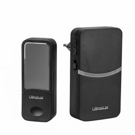   ULTRALUX, RFCDB18B, Ultralux vezeték- elem nélküli csengő (Kinetikus), IP44, 70m, Fekete