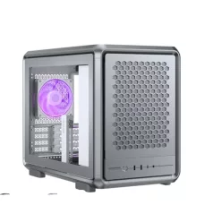   COOLER MASTER Ház Mini-ITX/Micro-ATX  MasterFrame 400 Mesh Silver, Tápegység nélkül, ezüst