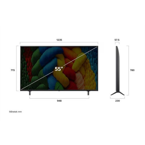 LG 55NANO80A3B 50"/139cm, NanoCell AI 4K Smart TV, 3840x2160, 3xHDMI/2xUSB/Wifi/LAN