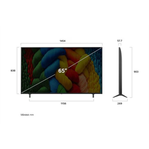 LG 65NANO80A3B 65"/164cm NanoCell AI 4K Smart TV, 3840x2160, 3xHDMI/2xUSB/Wifi/LAN