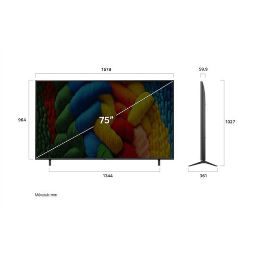 LG 75NANO80A3B 75"/189cm NanoCell AI 4K Smart TV, 3840x2160, 3xHDMI/2xUSB/Wifi/LAN