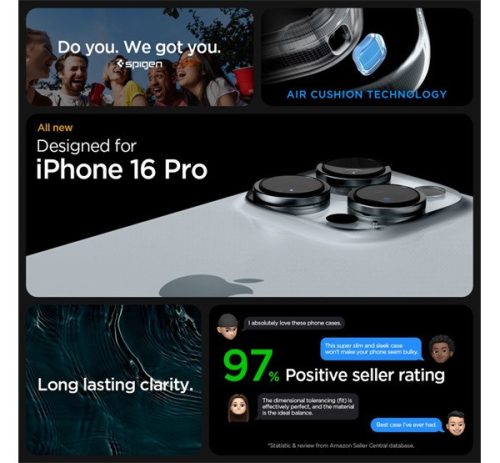 Spigen Ultra Hybrid Apple iPhone 16 Pro tok, Natural Titanium, átlátszó-bézs