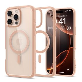   Spigen Ultra Hybrid MagFit Apple iPhone 16 Pro Max tok, MagSafe, Rose Titanium, átlátszó