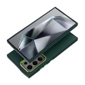   Frame Samsung Galaxy S24 FE közepesen ütésálló tok kameravédő kerettel, zöld