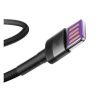 Baseus Cafule USB-USB-C kábel Huawei SuperCharge, QC 3.0, 5A, 1m, fekete/szürke