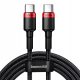 Baseus Cafule USB-C / USB-C adatkábel, 100W 2m, fekete-piros