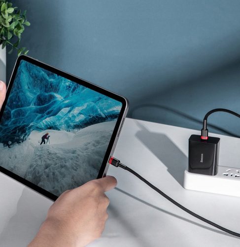 Baseus Cafule USB-C / USB-C adatkábel, 100W 2m, fekete-piros