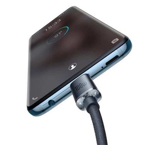Baseus Crystal Shine USB-C - USB-C kábel, 100W, 1.2m, fekete