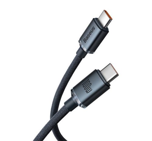 Baseus Crystal Shine USB-C - USB-C kábel, 100W, 1.2m, fekete