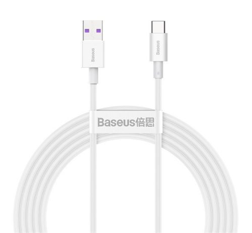 Baseus Superior USB-USB-C kábel, 66W, 2 m, fehér