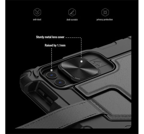Nillkin Bumper Go iPad Air ( 2020 / 2022 / 2024 / 2025 ), billentyűzetes tok háttérvilágítással, fekete