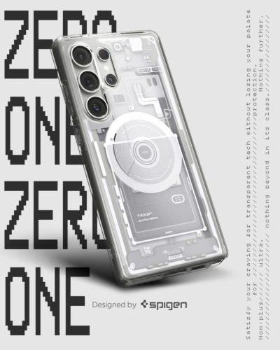 Spigen Ultra Hybrid MagFit Samsung Galaxy S25 Ultra tok, Zero One, fehér