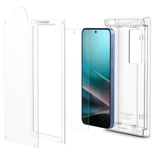 Spigen EliteShield EZ Fit HD Samsung Galaxy S25 kijelzővédő fólia felhelyező kerettel (1db)