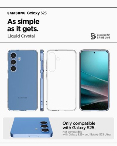 Spigen Liquid Crystal Samsung Galaxy S25 tok, Crystal Clear, átlátszó
