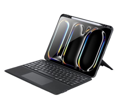 Dux Ducis DK iPad Pro 13 (2024 / 2025) kihajtható tok vezeték nélküli billentyűzettel, fekete