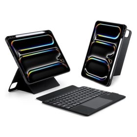   Dux Ducis DK iPad Pro 11 (2024 / 2025) kihajtható tok vezeték nélküli billentyűzettel, fekete