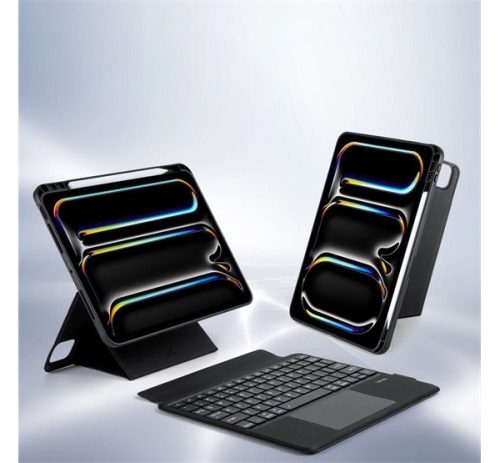 Dux Ducis DK iPad Pro 11 (2024 / 2025) kihajtható tok vezeték nélküli billentyűzettel, fekete