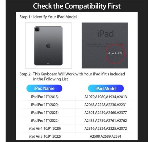 Dux Ducis DK iPad 4/5/6/iPad Pro 11 (2018/2020/2021/2022) kihajtható tok vezeték nélküli billentyűzettel, fekete