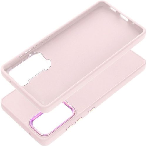 Frame Samsung Galaxy S25 közepesen ütésálló tok kameravédő kerettel, rózsaszín