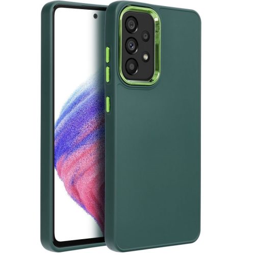 Frame Samsung Galaxy S25 Ultra közepesen ütésálló tok kameravédő kerettel, zöld