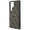 Guess Leather 4G Colored Ring Classic Logo MagSafe Samsung Galaxy S25 Ultra kemény hátlap tok, barna