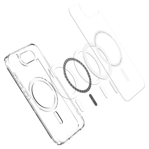Spigen Ultra Hybrid MagFit Apple iPhone 17e / iPhone 16e tok, MagSafe, Clear White, átlátszó-fehér