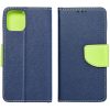 Fancy Motorola G35 5G mágneses flip tok, kék-lime