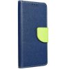 Fancy Motorola G55 5G mágneses flip tok, kék-lime