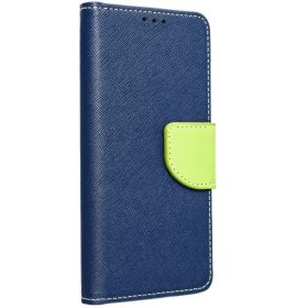 Fancy Motorola G55 5G mágneses flip tok, kék-lime