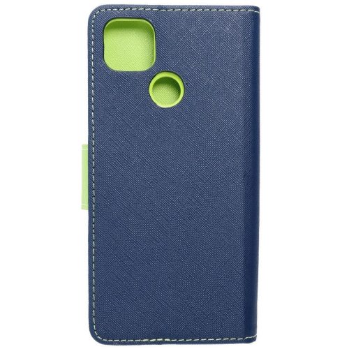Fancy Motorola G55 5G mágneses flip tok, kék-lime