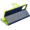 Fancy Motorola G55 5G mágneses flip tok, kék-lime