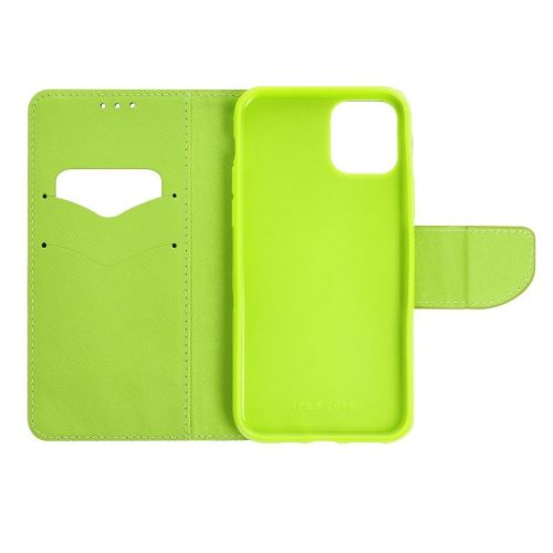 Fancy Motorola G55 5G mágneses flip tok, kék-lime